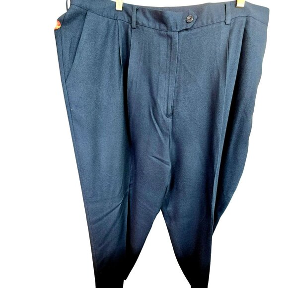 Lane Bryant Womens Blue Wool Blend Pants Plus Size 26 Lined Pleated JJ4054 - Picture 6 of 11